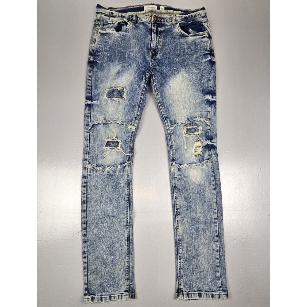FWRD Denim & Co.‎ Jeans Mens Size 36x33 Slim Y2K Distressed Blue Grunge.